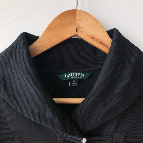 Ralph Lauren Black V Neck Toggle Sweater - Picture 3 of 7